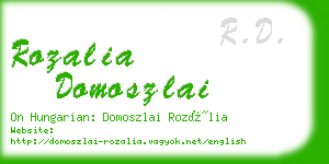 rozalia domoszlai business card